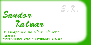 sandor kalmar business card